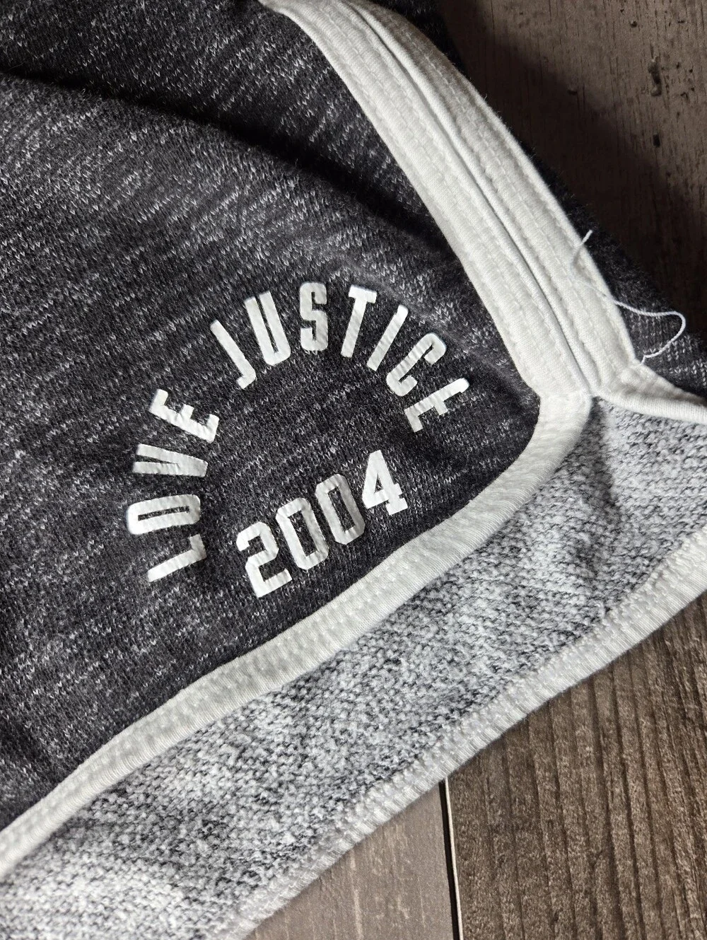 Justice Active Girl’s Gray Cozy Pull-on Shorts with White Trim Size XL 14-16